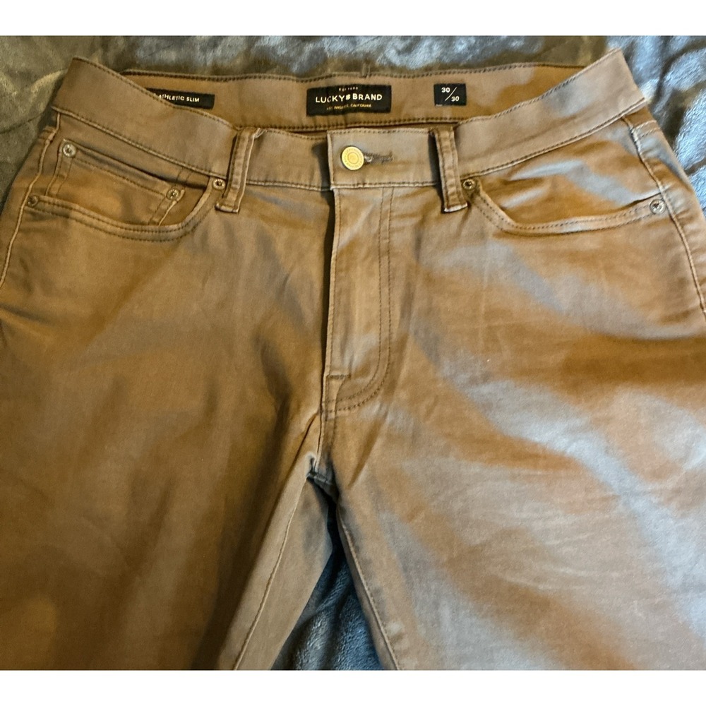 Lucky Brand Men's  { 410 Athletic Slim Jeans } Brown Stretch Denim In Size 30x30